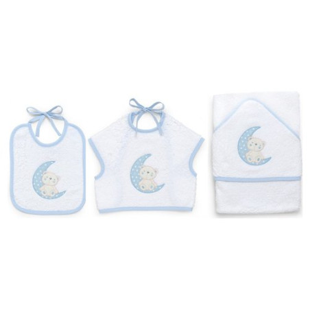 set bavaglini spugna italbaby la luna 3pz azzurro