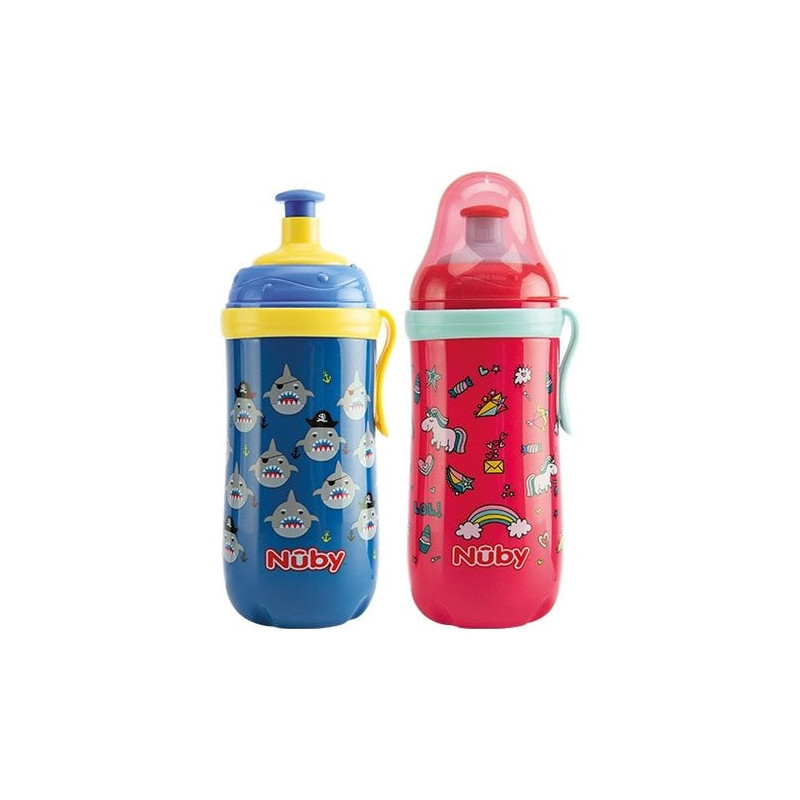 nuby - borraccia sipper pop-up 360 ml 18 m+ nv0406012
