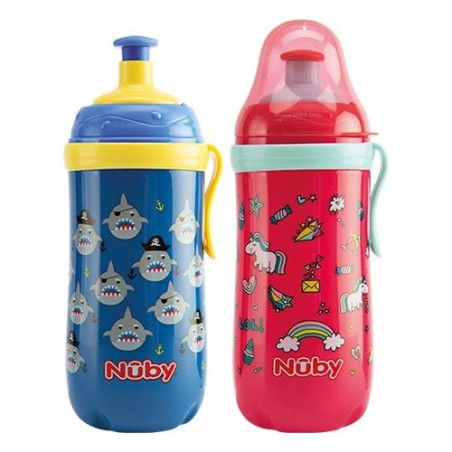 nuby - borraccia sipper pop-up 360 ml 18 m+ nv0406012