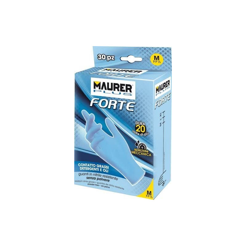 guanti monouso brenta nitrile forte 30pz s/m 031201