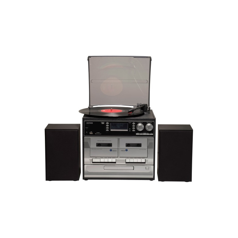 mini sistema musicale denver cd giradischi radio fm e dab mrd-166