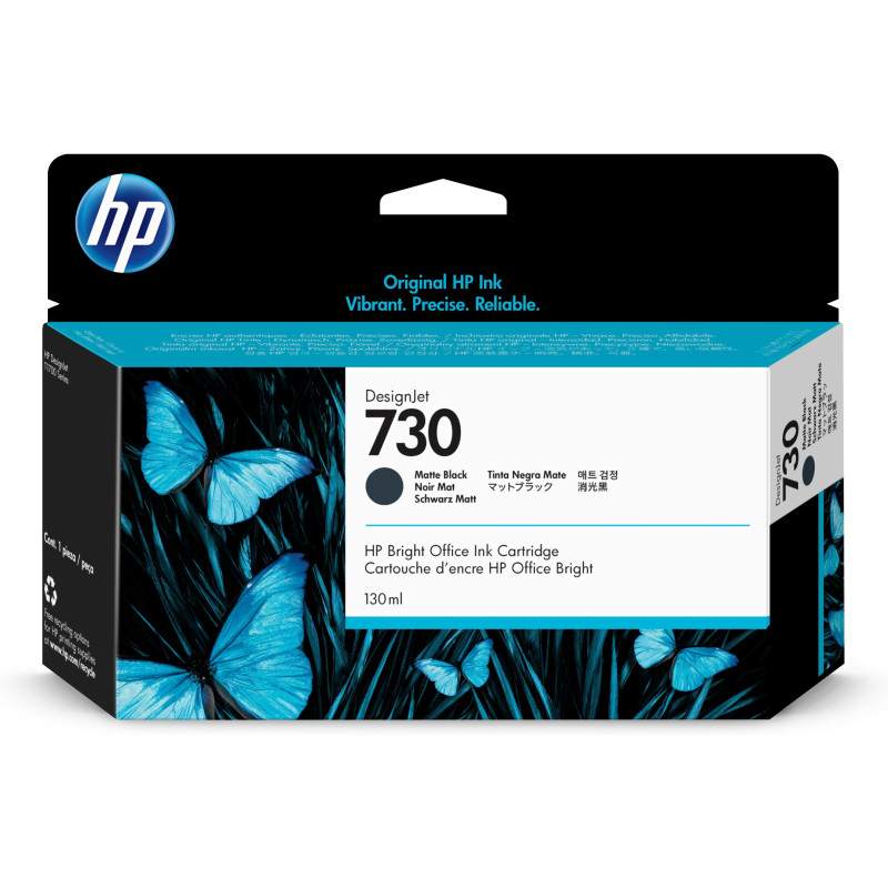 cartuccia hp 730 resa standard 130ml nero opaco [p2v65a]