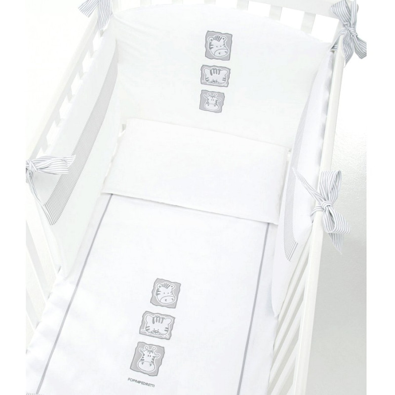 piumone con paracolpi foppapedretti babyzoo completo 3pz. bianco