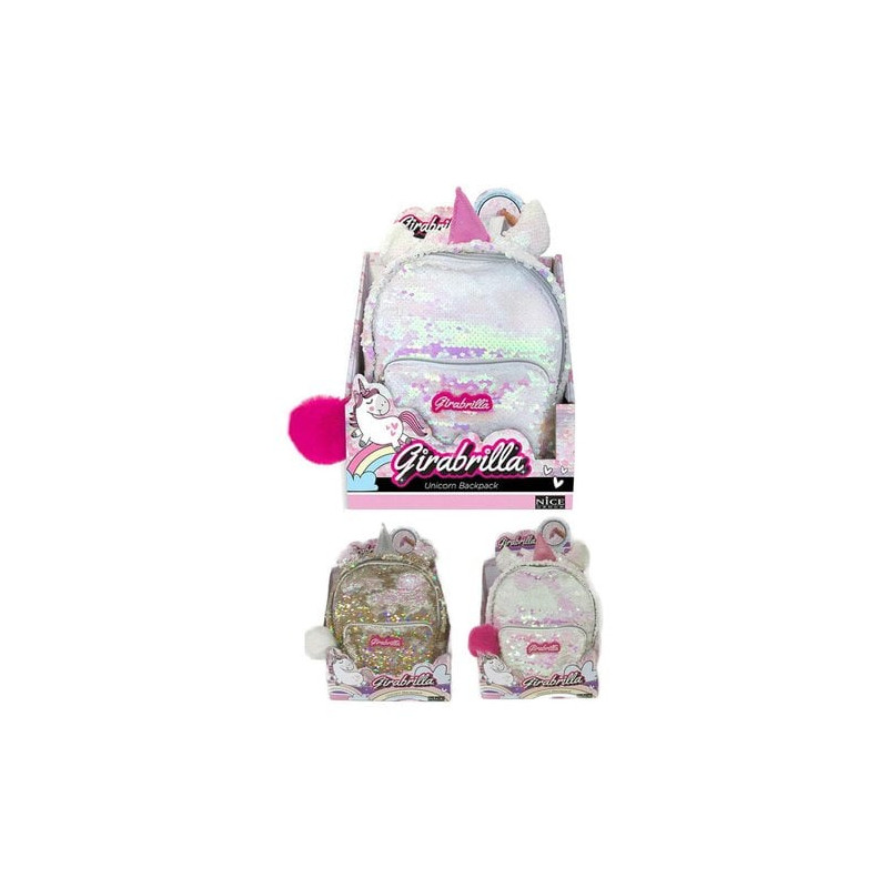 zainetto nice con forma di unicorno girabrilla multicolore 02530