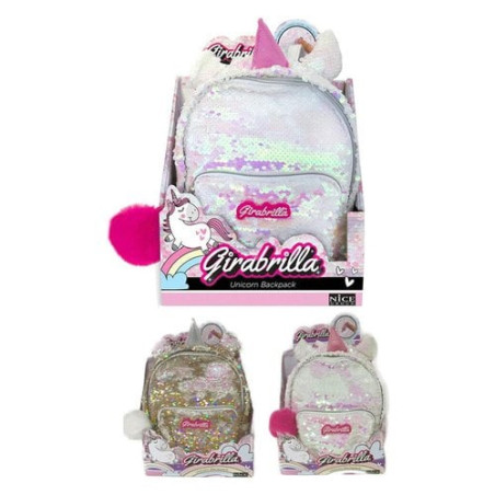 zainetto nice con forma di unicorno girabrilla multicolore 02530
