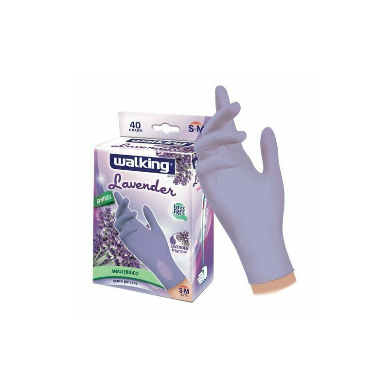 guanti monouso brenta walking lavander 40pz