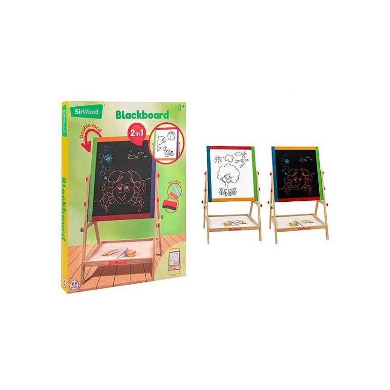 lavagna legno globo 2in1 con gessetti