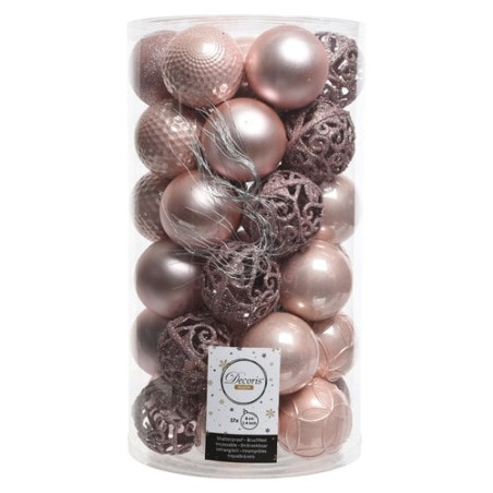 palline per albero natale amicasa 30pz rosa cipria [9020808]