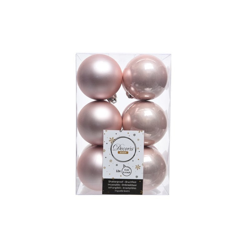 palline per albero natale amicasa 6pz rosa cipria [9021924]