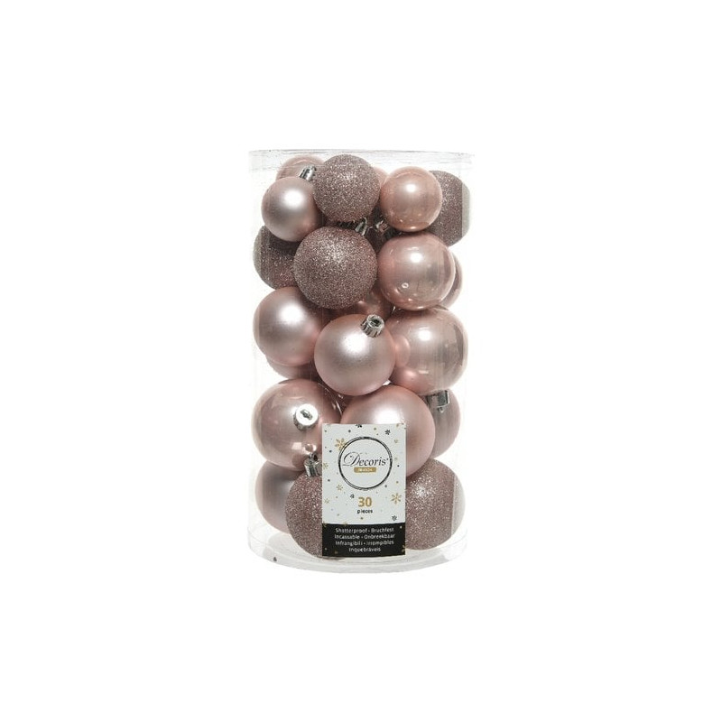 palline per albero natale amicasa 30pz rosa [9022937]