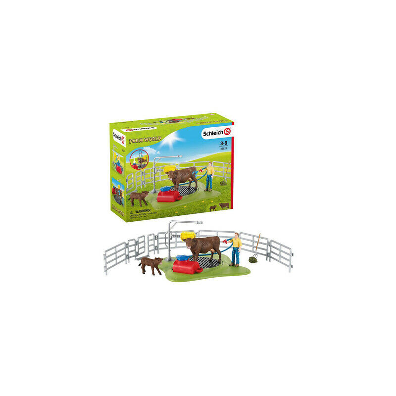 set da gioco schleich buon lavaggio della mucca [42529]
