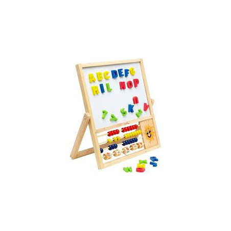 globo - lavagna in legno 2 in 1 con 26 lettere