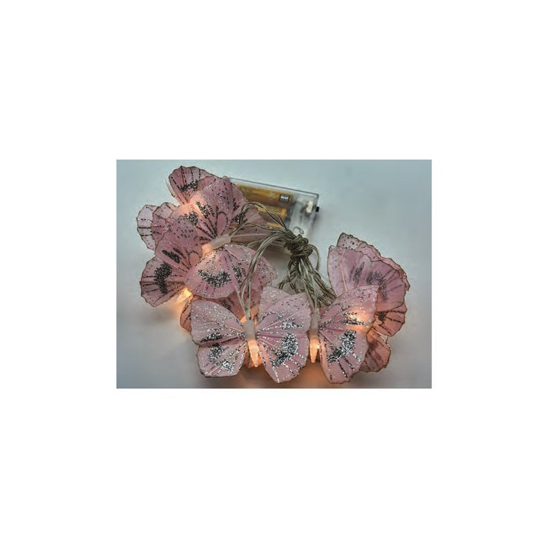 luce led di natale pre qu' italia farfalle rosa