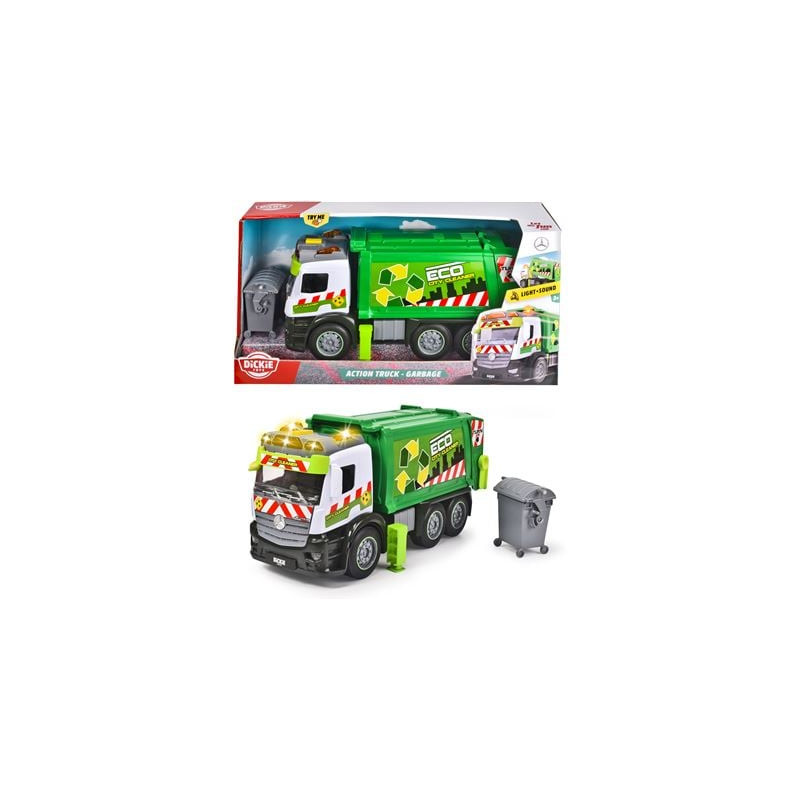 dickie action truck immondizia 26cm verde/bianco [wndcks0uc076152]