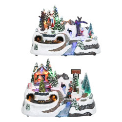 villaggio di natale led kaemingk con movimento e musica 31x9x20cm