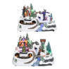 villaggio di natale led kaemingk con movimento e musica 31x9x20cm