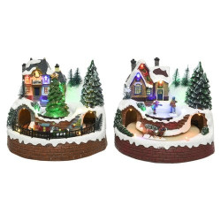 villaggio di natale led kaemingk con movimento e musica 16x18x17cm