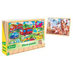 puzzle globo sirwood legno 48pz 40x30 6as 12pz [40600]