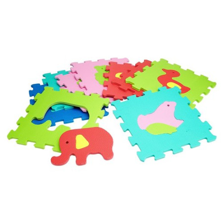 tappetto puzzle per bambini globo animali 9pz [05095]