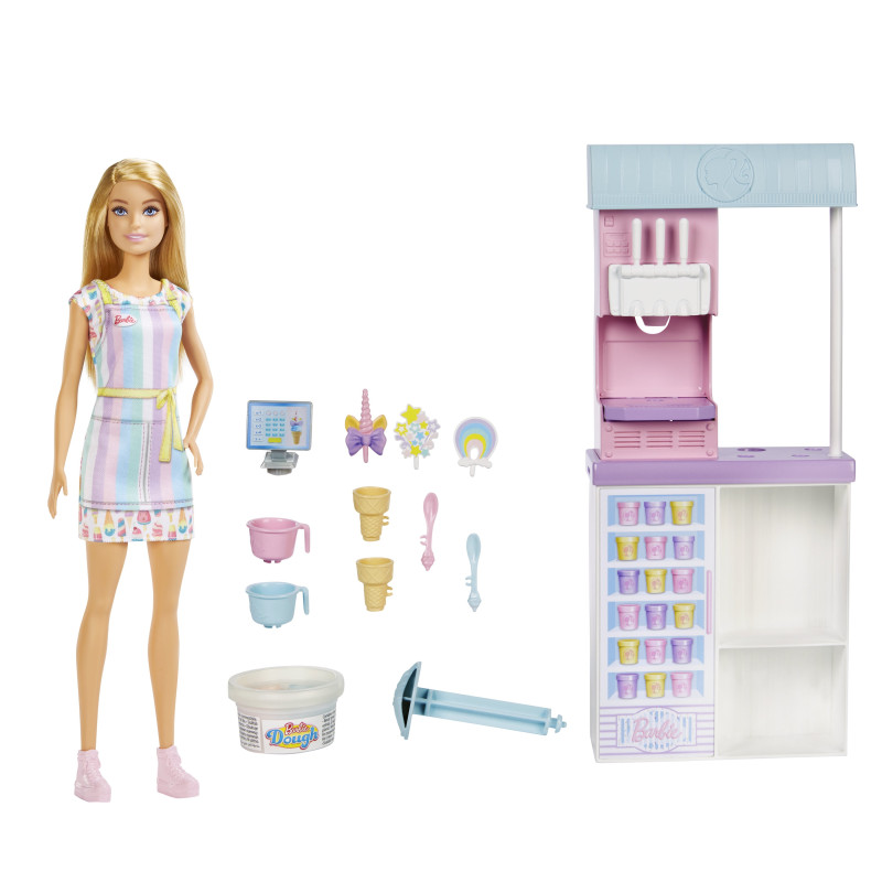 set bambola mattel playset la gelateria