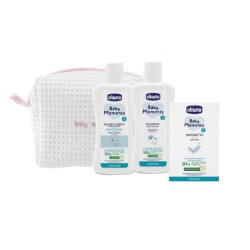 set bagnoschiuma chicco baby moments beauty zip 200ml azzuro