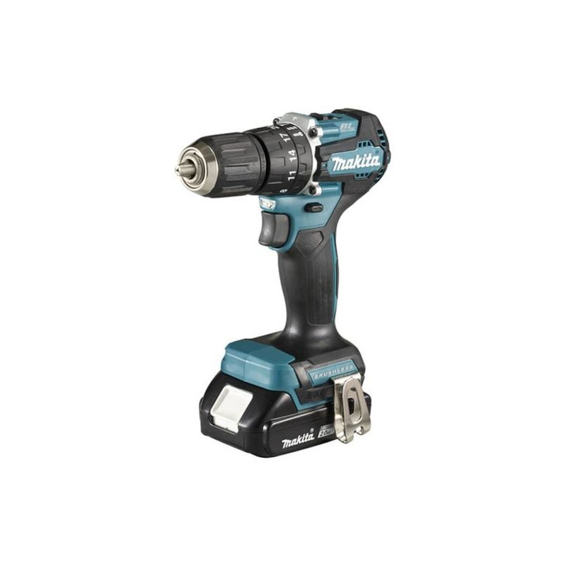 trapano a percussione makita con batteria 18v nero/blu [dhp487raj]
