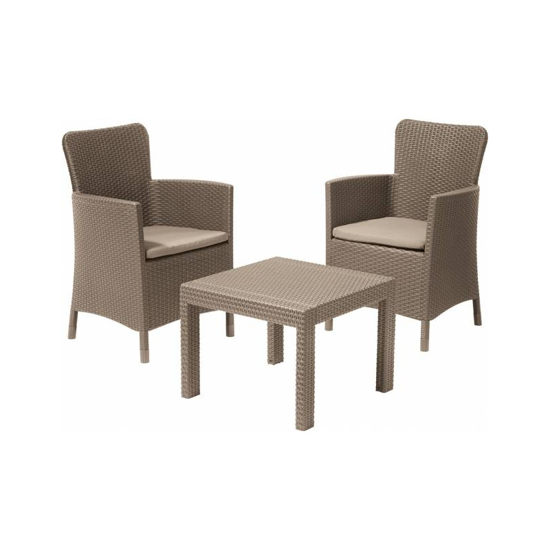 set da balcone allibert salvador 3pz marrone [219451]