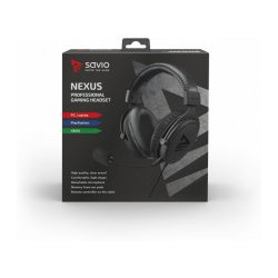cuffie da gioco savio nexus stereo con microfono cablato nero