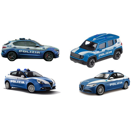 modellino goliath 1:43 auto polizia burago blu/bianco