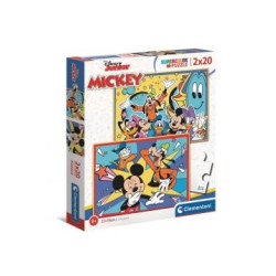 puzzle clementoni super color topolino mickey 2 x 20pz [wzclet0uc024791]