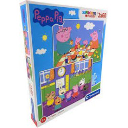 puzzle clementoni super color peppa maiale 2 x 60pz [wzclet0uc024793]