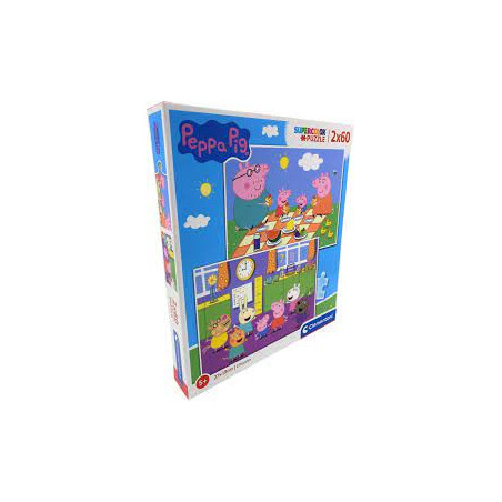 puzzle clementoni super color peppa maiale 2 x 60pz [wzclet0uc024793]