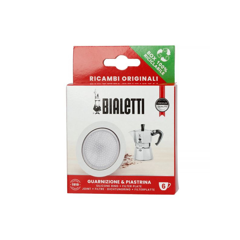 set di guarnizione bialetti con portafiltro per caffettiera moka