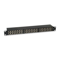 equip patch panel cat.6 48-porte 19'' 1u schermato nero