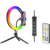 lampada ad anello tracer rgb con treppiede 26cm nero