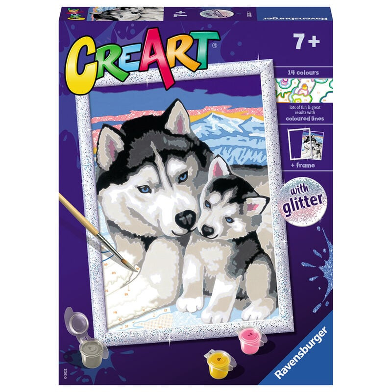 gioco creativo pittura ravensburger creart siberian husky multicolore