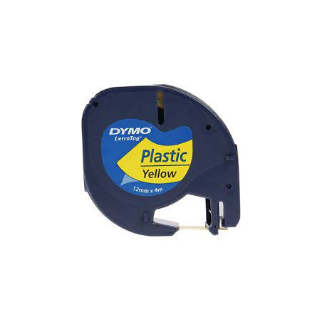 nastro dymo letratag 91202 plastica 12mm giallo [s0721620]