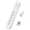 multipresa logilink 5 prese 5xcee 7/3 con telecomando bianco
