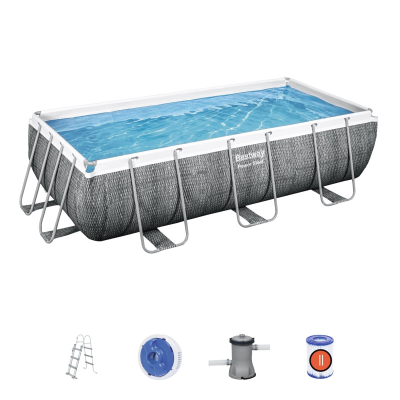 piscina fuori terra bestway power steel 6478l grigio [bestway-56721]