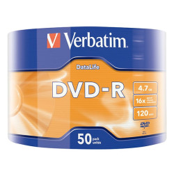 confezione dvd-r verbatim 4.7gb 16x 50pz [43791]