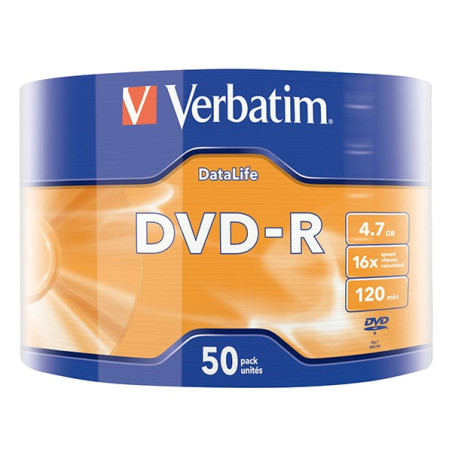confezione dvd-r verbatim 4.7gb 16x 50pz [43791]