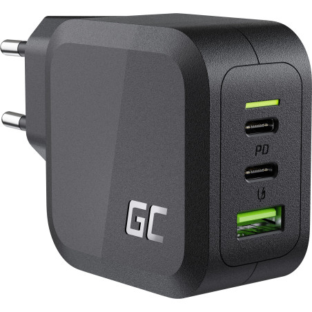 caricabatterie green cell 65w 2x usb-c 1xusb-a nero [chargc08]