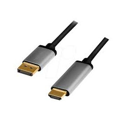 cavo displayport logilink a hdmi 4k/60hz/2m/nero/grigio [cda0107]