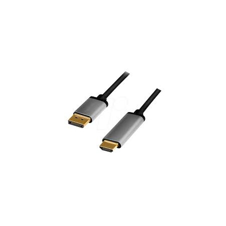 cavo displayport logilink a hdmi 4k/60hz/2m/nero/grigio [cda0107]