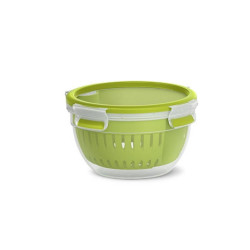 contenitore alimenti emsa clip & go fruit rotondo 1.1l verde/transparente