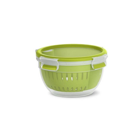 contenitore alimenti emsa clip & go fruit rotondo 1.1l verde/transparente