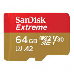 64gb scheda microsdxc sandisk extreme 170/80 mb/s a2 classe 10 [sdsqxah-064g-gn6aa]