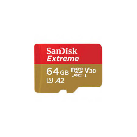 64gb scheda microsdxc sandisk extreme 170/80 mb/s a2 classe 10 [sdsqxah-064g-gn6aa]
