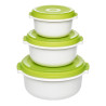 set pentola microonde emsa microfamily 0.5/1/1.5l bianco/verde [509741]