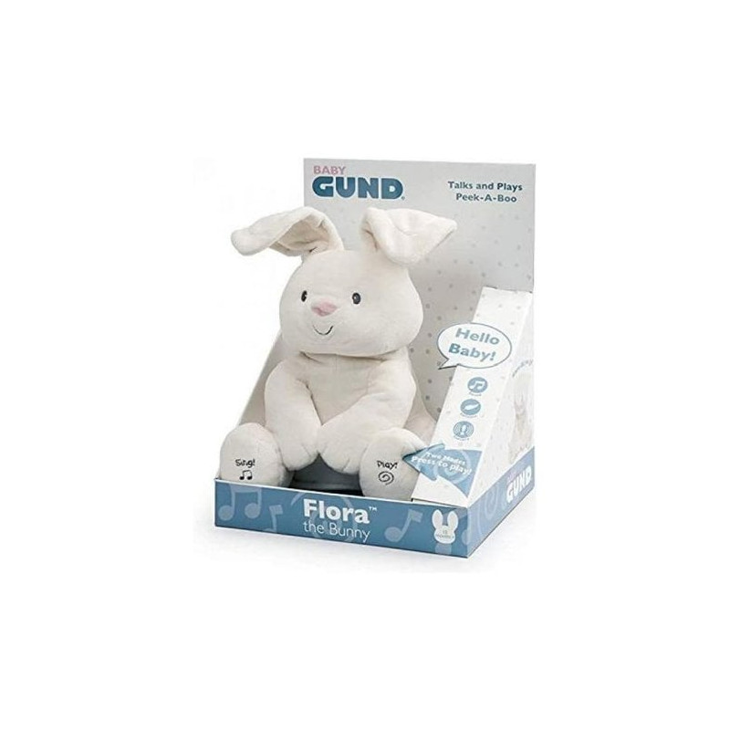 peluche gund spin master flora coniglietto interattivo parlante bianco